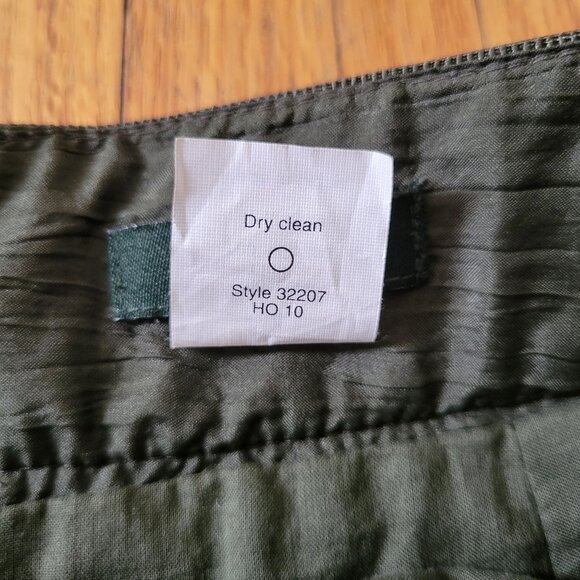 J Crew 4 Green Tiered Ruffle Silk Skirt Size 4 HABOTAI Crinkle - Picture 4 of 6